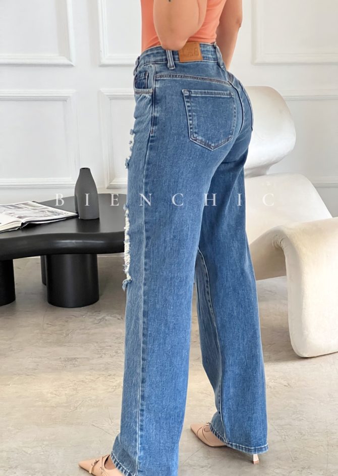 Jeans Wide Led Destroyed Ciela